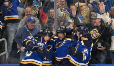 Blues score 3 goals in 2:13 of the second period to beat Jets 5-2 and force a Game 7