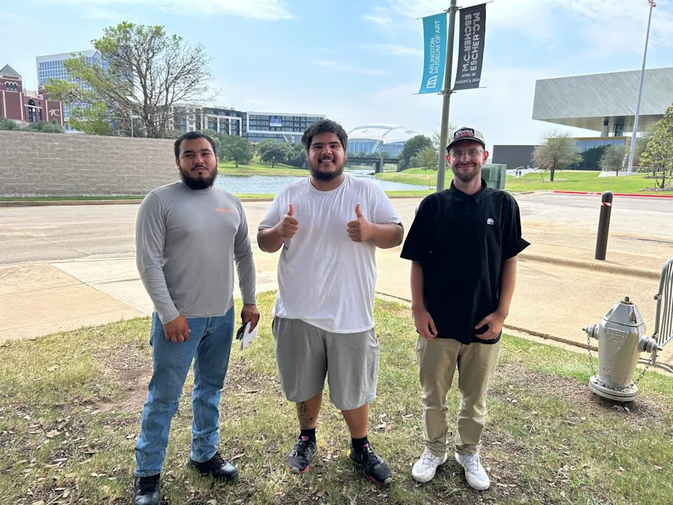 Ricardo Quiroz, Ivan Gonzalez and Blake Holland attend an ICE career expo.