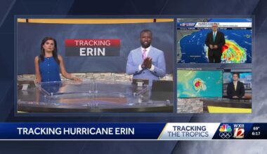 Hurricane Erin is expanding as it nears the North Carolina Coast
