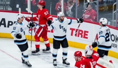 Stenlund ends scoring drought to help Utah down slumping Red Wings, 4-2
