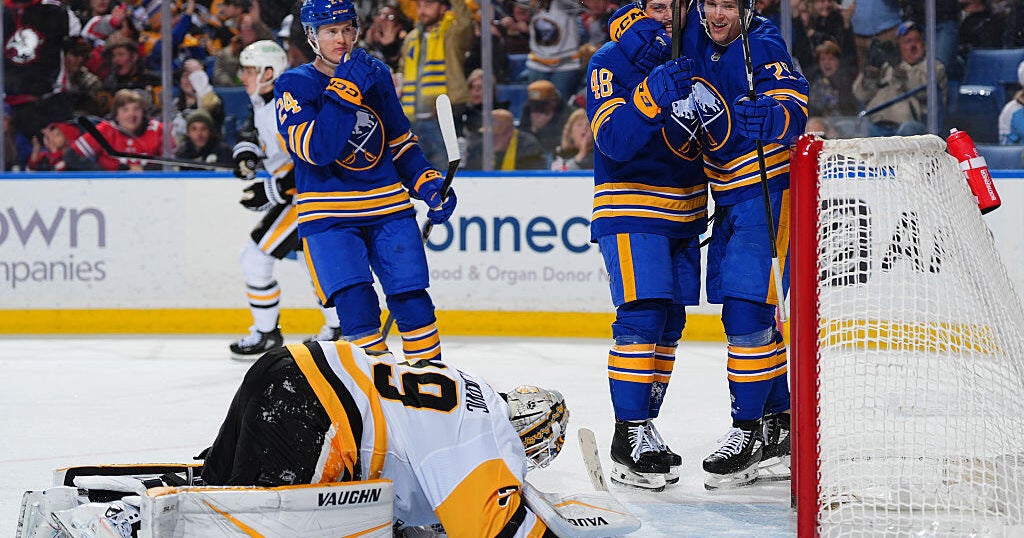 Kulich scores 2 in Sabres 7-3 win over Penguins. Crosby breaks Gretzky's point-per-game seasons mark