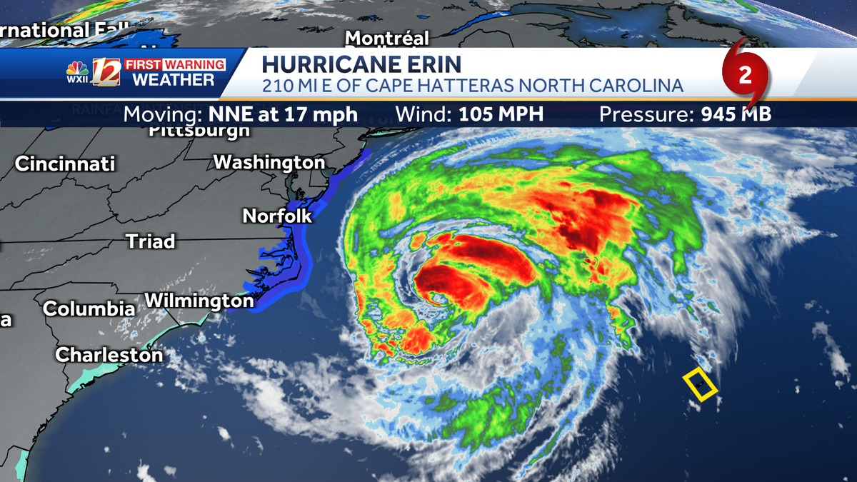 Hurricane Erin pounds North Carolina