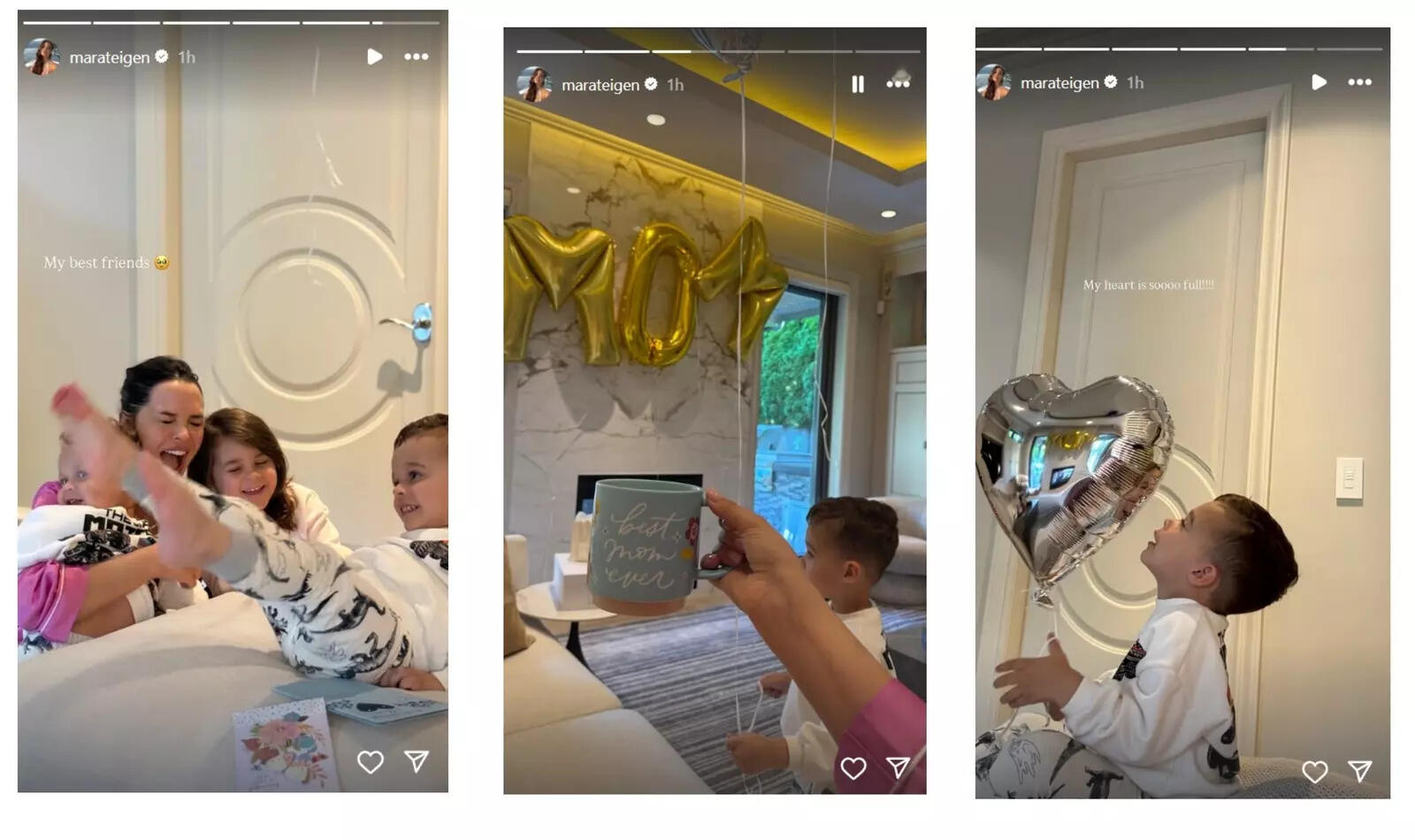 Mara Teigen also posts glowing photos of herself with the kids