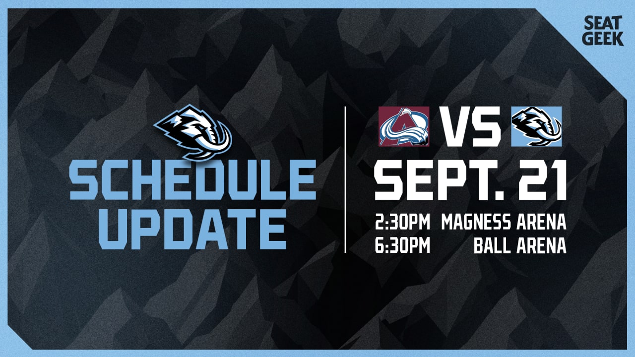 Utah Mammoth Announce Updates to 2025 Preseason Schedule