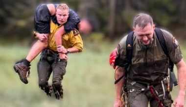 New York forest rangers wade through waist-deep swamp to save injured teenage hiker in Essex County