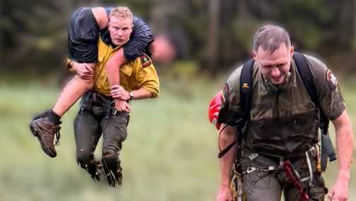 New York forest rangers wade through waist-deep swamp to save injured teenage hiker in Essex County