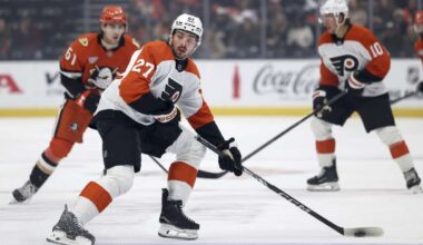 Noah Cates extends goal-scoring streak to 5 games as Flyers beat Ducks 3-1