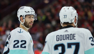 seattle kraken trade oliver bjorkstrand yanni gourde...