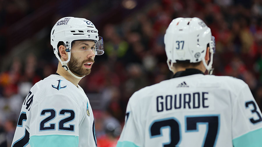 seattle kraken trade oliver bjorkstrand yanni gourde...