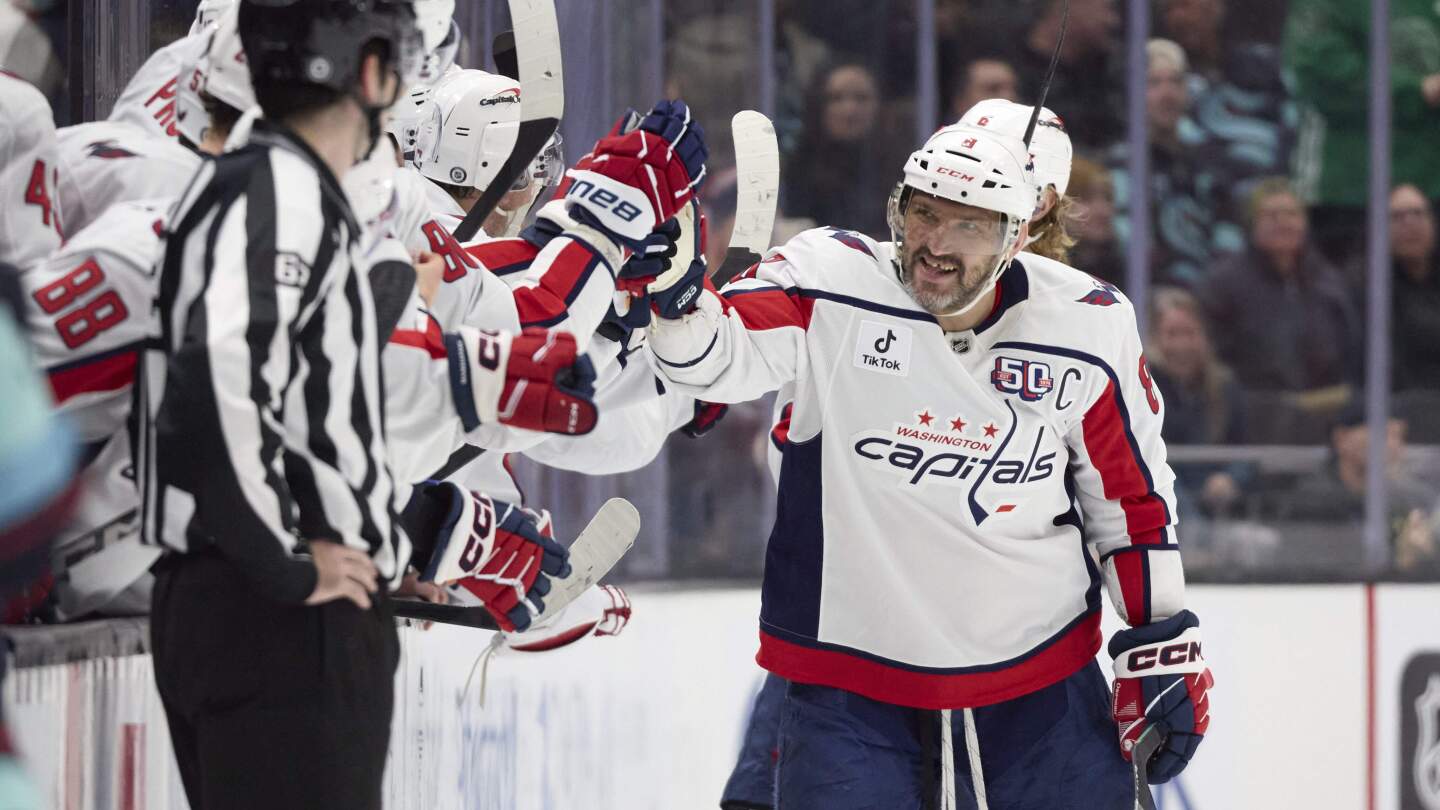 Ovechkin moves within 20 goals of breaking Wayne Gretzky’s NHL record, Capitals beat Kraken 3-0