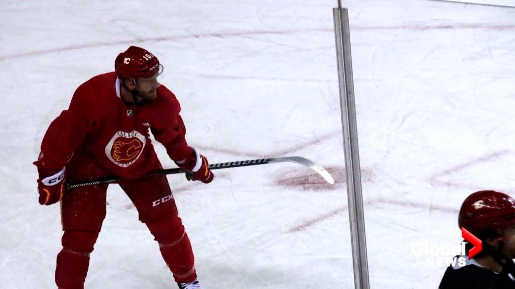 Click to play video: 'Huberdeau, Kadri take in 1st training camp with Calgary Flames'
