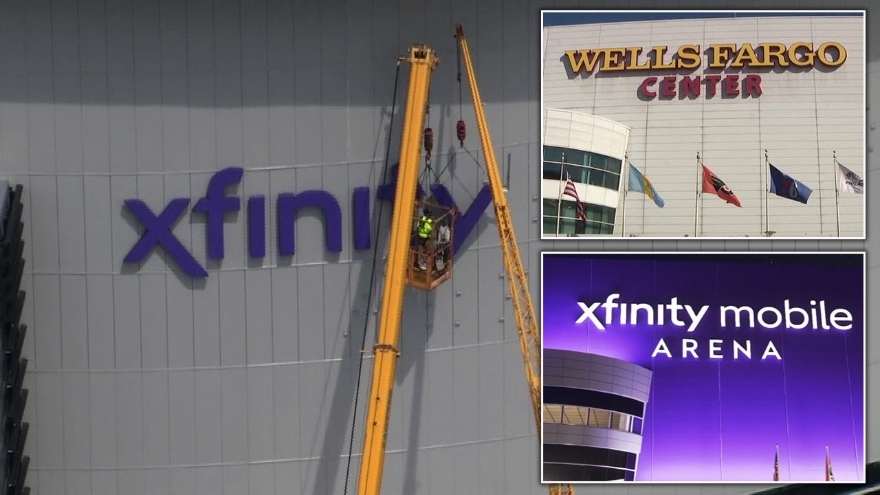 Xfinity Mobile Arena: New signage added to facade of former Wells Fargo Center