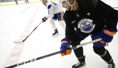 Alec Regula could get a look on the Oilers blueline this season