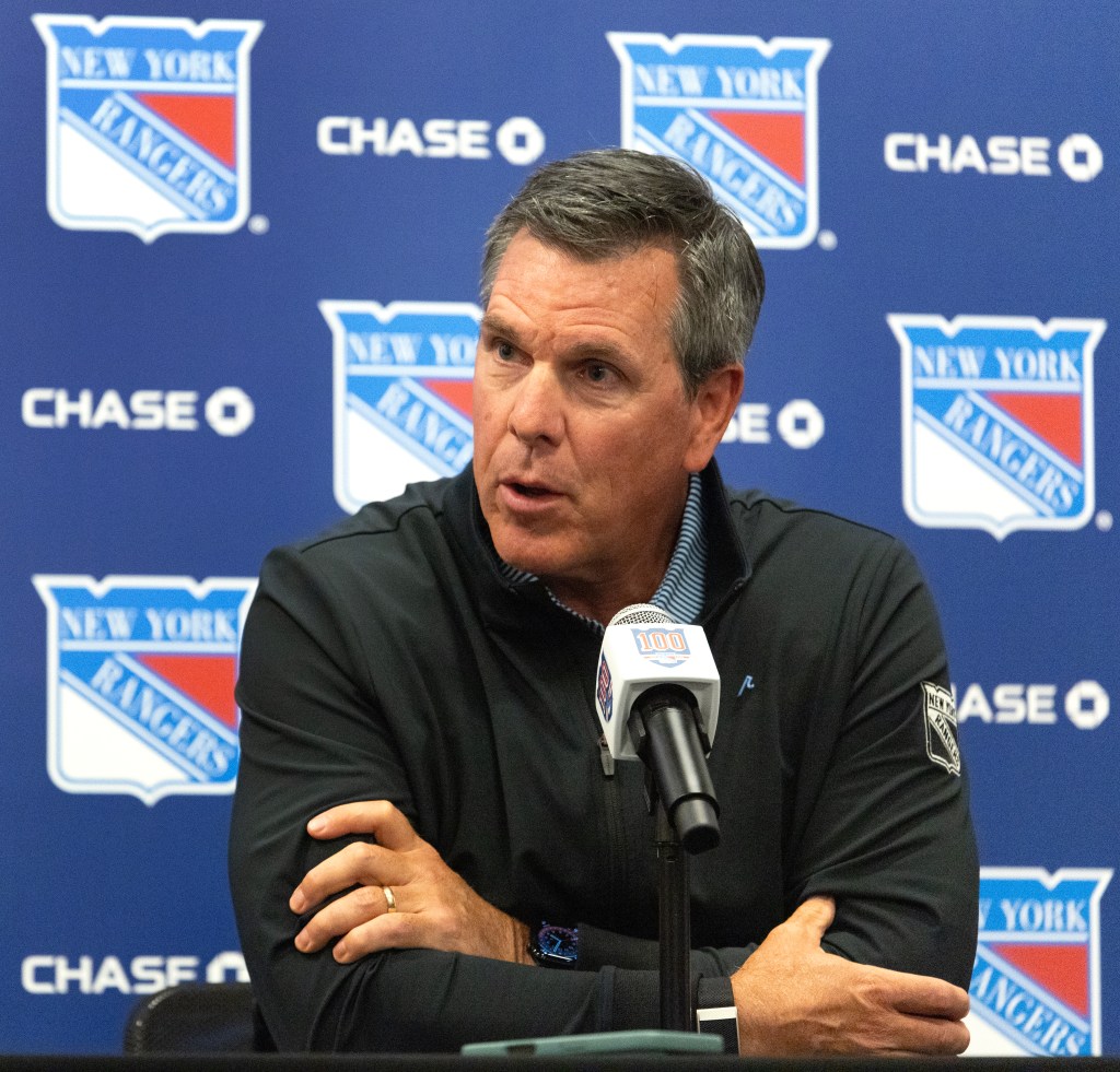  New York Rangers head coach Mike Sullivan, during a press conference at the Rangers training facility in Tarrytown, New York.