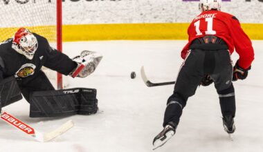 Chicago Blackhawks practice at Fifth Third Arena