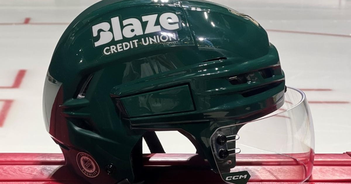 Minnesota Wild ink multiyear home helmet partnership with Blaze Credit Union