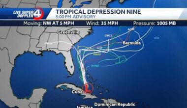 South Carolina: Tropical system track, models