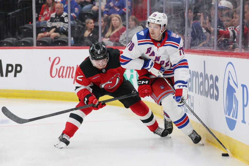 Rangers forward Brennan Othmann (78) was sent to AHL Hartford on Tuesday.