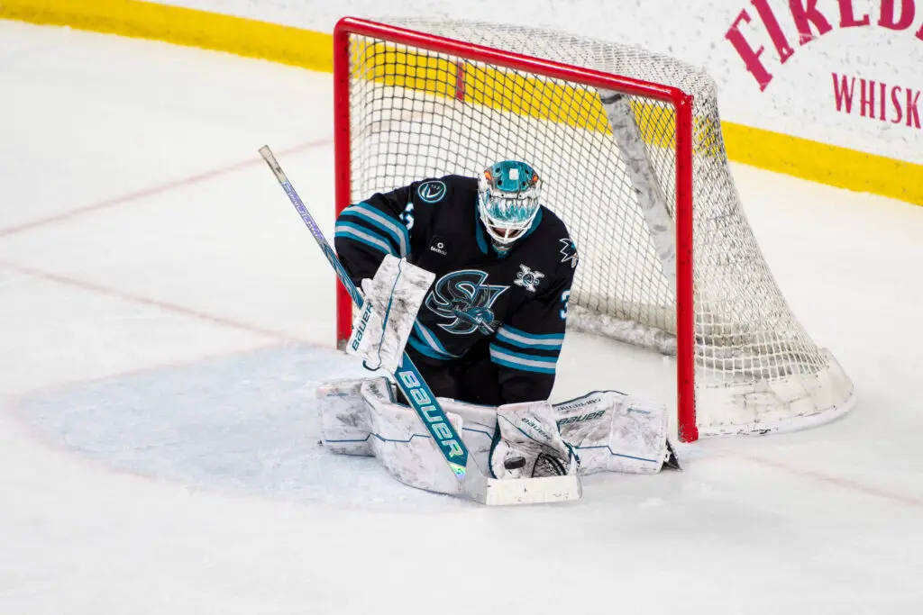 Georgi Romonov makes a save