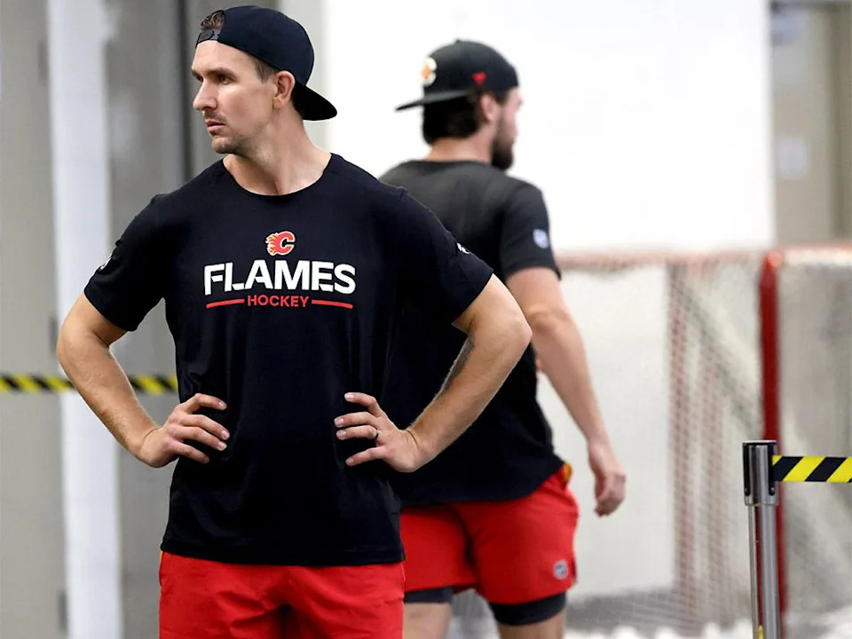Calgary Flames captain Mikael Backlund as the Calgary Flames prospects training camp kicked off at WinSport in Calgary on Thursday, Sept. 11, 2025.