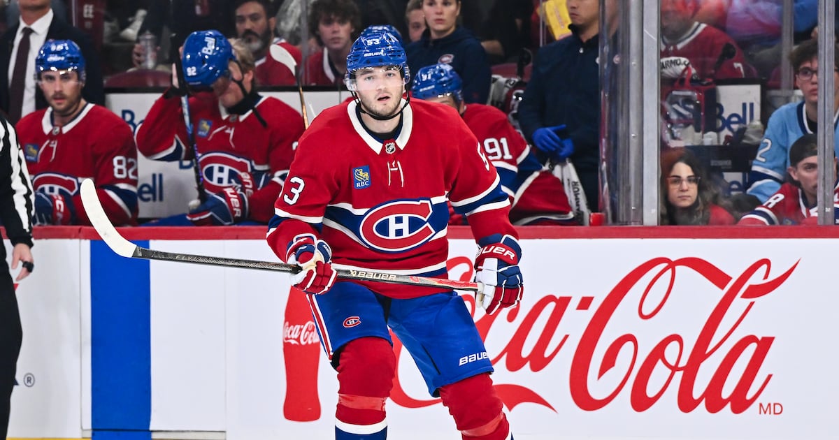 Montreal Canadiens’ Noah Dobson exits pre-season game vs. Toronto Maple Leafs