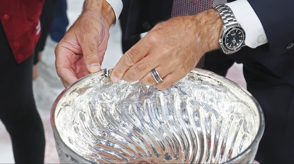 Somehow, Panthers players cracked the rim of the Stanley Cup.