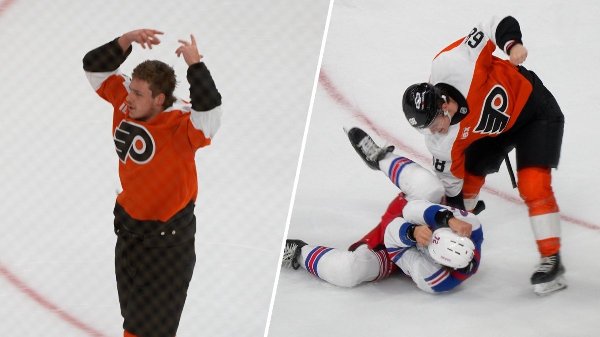 Fight! Sawyer Boulton gives it to the Rangers bench after throwing punches – NBC Sports Philadelphia