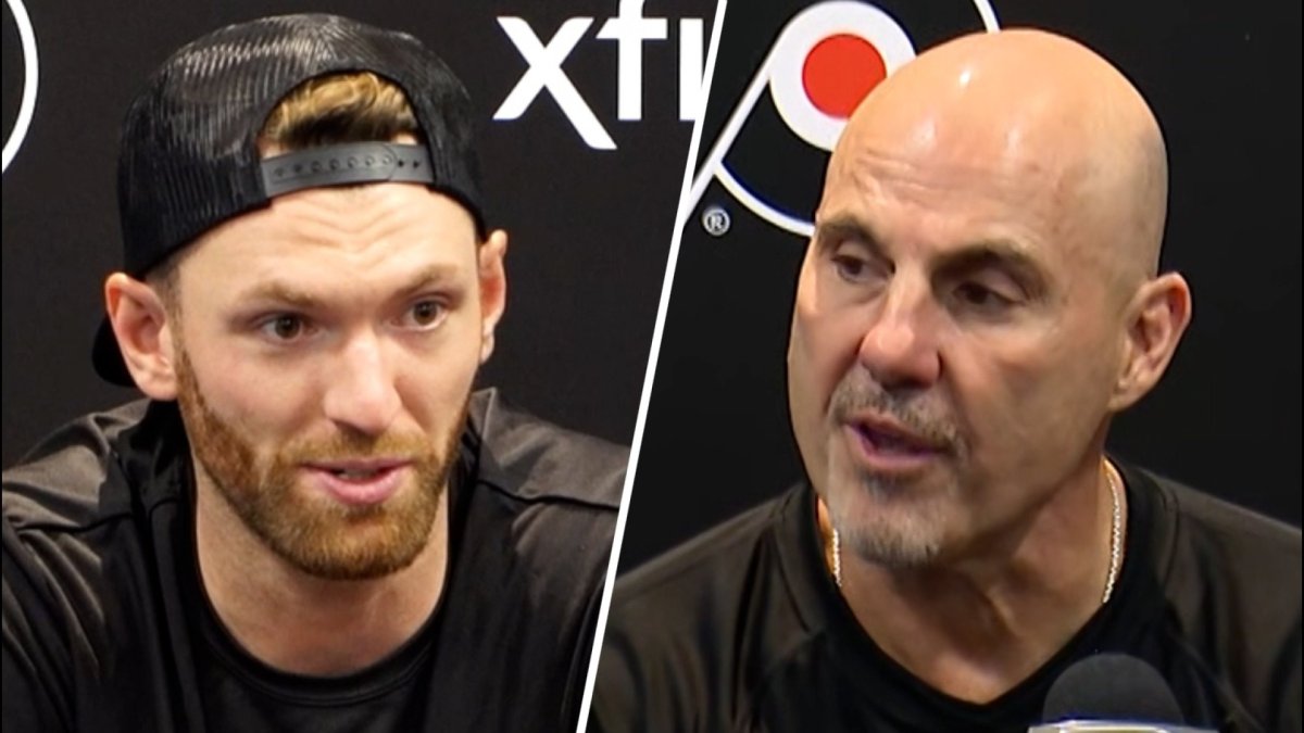 Watch Sean Couturier, Rick Tocchet talk at start of Flyers training camp – NBC Sports Philadelphia
