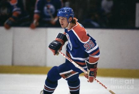 Wayne Gretzky during game-action at the old Northlands Coliseum
