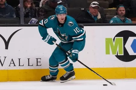 Klim Kostin during his time with the San Jose Sharks.