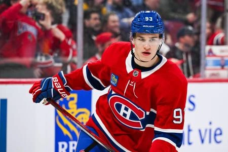 Apr 14, 2025; Montreal, Quebec, CAN; Montreal Canadiens right wing Ivan Demidov (93) skates on the ice during warm-up before his first career NHL game against the Chicago Blackhawks at Bell Centre. Mandatory Credit: David Kirouac-Imagn Images Apr 14, 2025; Montreal, Quebec, CAN; Montreal Canadiens right wing Ivan Demidov (93) skates on the ice during warm-up before his first career NHL game against the Chicago Blackhawks at Bell Centre. Mandatory Credit: David Kirouac-Imagn Images