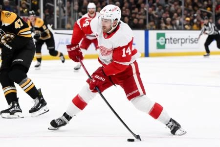 Tyler Motte with the Detroit Red Wings. Tyler Motte with the Detroit Red Wings.