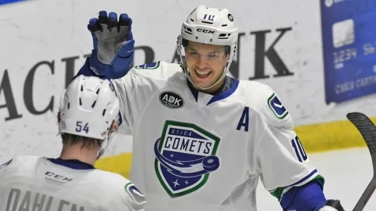 Tanner Kero with the Utica Comets. Tanner Kero with the Utica Comets.