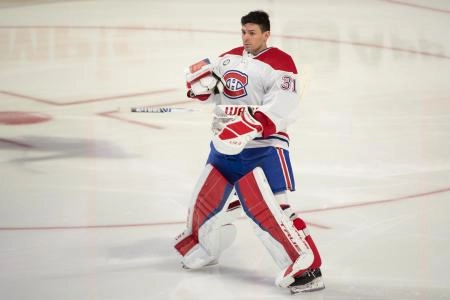 Apr 23, 2022; Ottawa, Ontario, CAN; Montreal Canadiens goalie Carey Price (31) skates prior to the start of the game against the Ottawa Senators at the Canadian Tire Centre. Mandatory Credit: Marc DesRosiers-Imagn Images