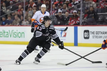 New Jersey Devils defenseman Luke Hughes.