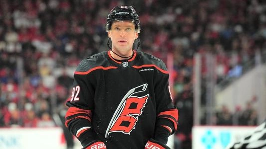 Evgeny Kuznetsov with the Carolina Hurricanes. Evgeny Kuznetsov with the Carolina Hurricanes.