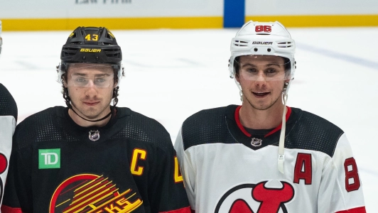 Vancouver Canucks captain Quinn Hughes and brother, forward star for the New Jersey Devils Jack Hughes.