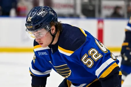 Zach Dean with the St. Louis Blues. Zach Dean with the St. Louis Blues.
