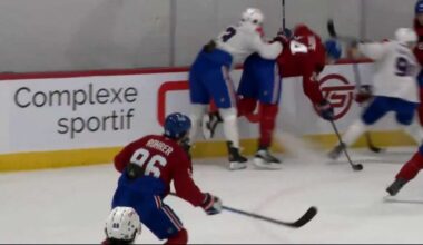 Things Got Heated at Canadiens Practice Today Between Florian Xhekaj and 6'5" Tyler Thorpe