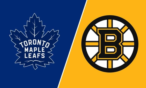 The Toronto Maple Leafs (left) and Boston Bruins (right) team logos.