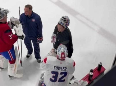 Photo of Jacob Fowler and Samuel Montembeault