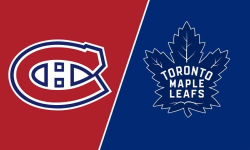 The Montreal Canadiens (left) and Toronto Maple Leafs (right) team logos.