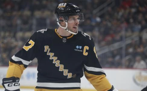 Feb 22, 2024; Pittsburgh, Pennsylvania, USA; Pittsburgh Penguins center Sidney Crosby (87) looks on against the Montreal Canadiens during the first period at PPG Paints Arena. Mandatory Credit: Charles LeClaire-Imagn Images Feb 22, 2024; Pittsburgh, Pennsylvania, USA; Pittsburgh Penguins center Sidney Crosby (87) looks on against the Montreal Canadiens during the first period at PPG Paints Arena. Mandatory Credit: Charles LeClaire-Imagn Images