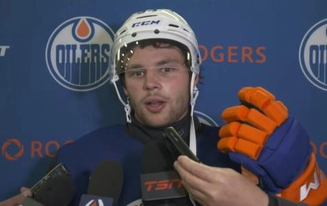 Ike Howard with the Edmonton Oilers