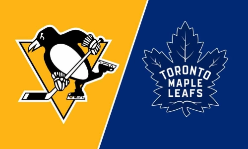 The Pittsburgh Penguins (left) and Toronto Maple Leafs (right) team logos