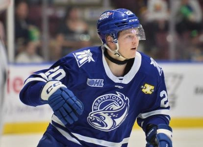 Vancouver Canucks prospect Gabriel Chiarot playing for the OHL's Brampton Steelheads. Vancouver Canucks prospect Gabriel Chiarot playing for the OHL's Brampton Steelheads.