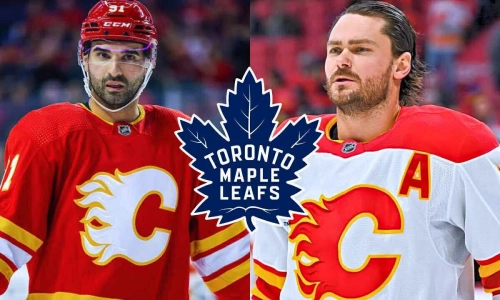 Calgary Flames forward Nazem Kadri (left) and defenseman Rasmus Andersson (right). Calgary Flames forward Nazem Kadri (left) and defenseman Rasmus Andersson (right).