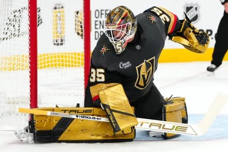 Ilya Samsonov with the Vegas Golden Knights.