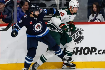 Phil Di Giuseppe with the Winnipeg Jets during the NHL's 2025-26 preseason.