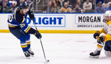 Can Blues' Kyrou reach 40 goals this season?